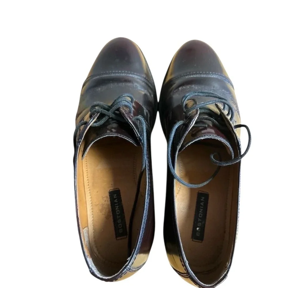 Bostonian Men's Leather Dress Shoes Burgundy Oxfords Lace‎ Up Size 10.5M